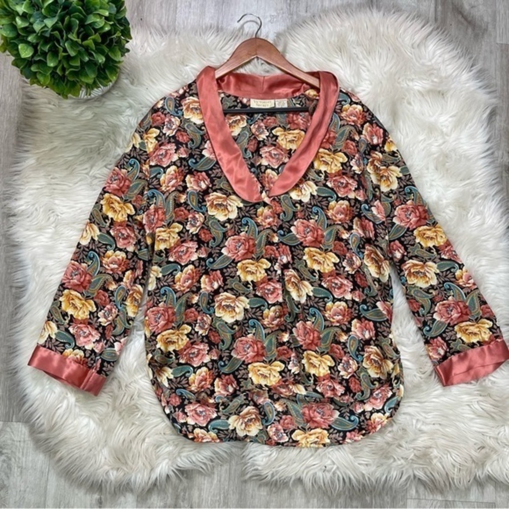 Vintage‎ Victoria’s Secret Gold Label Floral Rose Lingerie Top